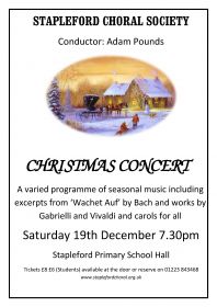 Christmas Concert (performed by Stapleford Choral Society) poster