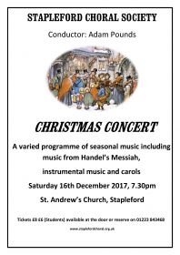 Christmas Concert (performed by Stapleford Choral Society) poster