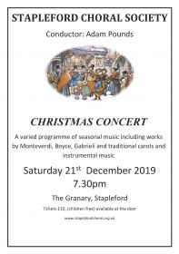 Christmas Concert (performed by Stapleford Choral Society) poster