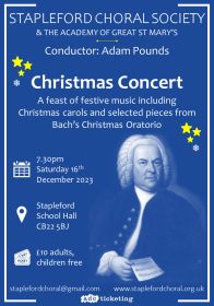Christmas Concert (performed by Stapleford Choral Society) poster