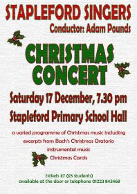 Christmas Concert (performed by Stapleford Choral Society) poster