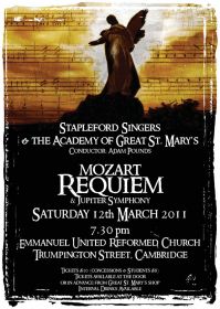 Mozart Requiem & Jupiter Symphony (performed by Stapleford Choral Society) poster