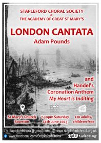 London Cantata (performed by Stapleford Choral Society) poster