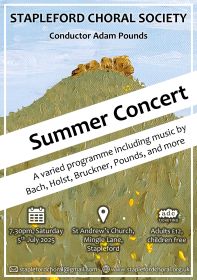Summer Concert (performed by Stapleford Choral Society) poster